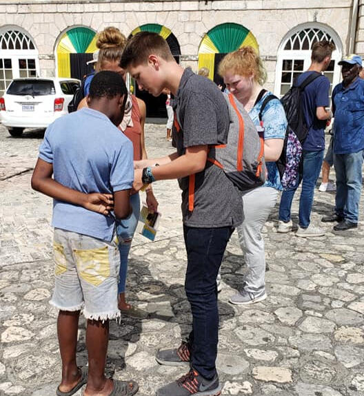 Ministering to those passing by in the public square.